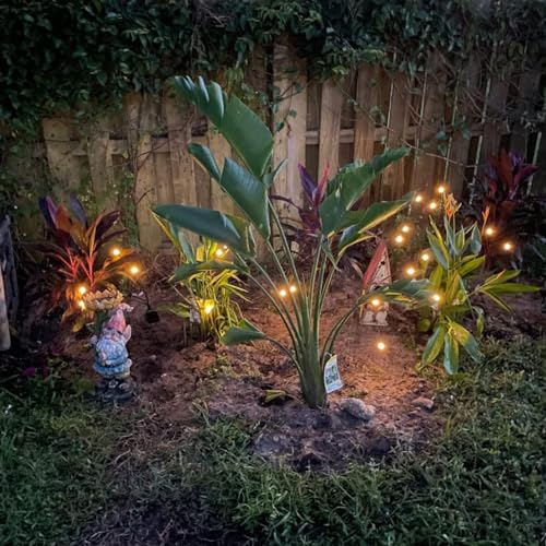 OZS 4Pack Total 32LED Solar Garden Lights - Solar Garden Lights Outdoor, Solar Firefly Lights, Sway by Wind, Solar Lights Outdoor Waterproof for Patio Pathway Decoration (Warm White)