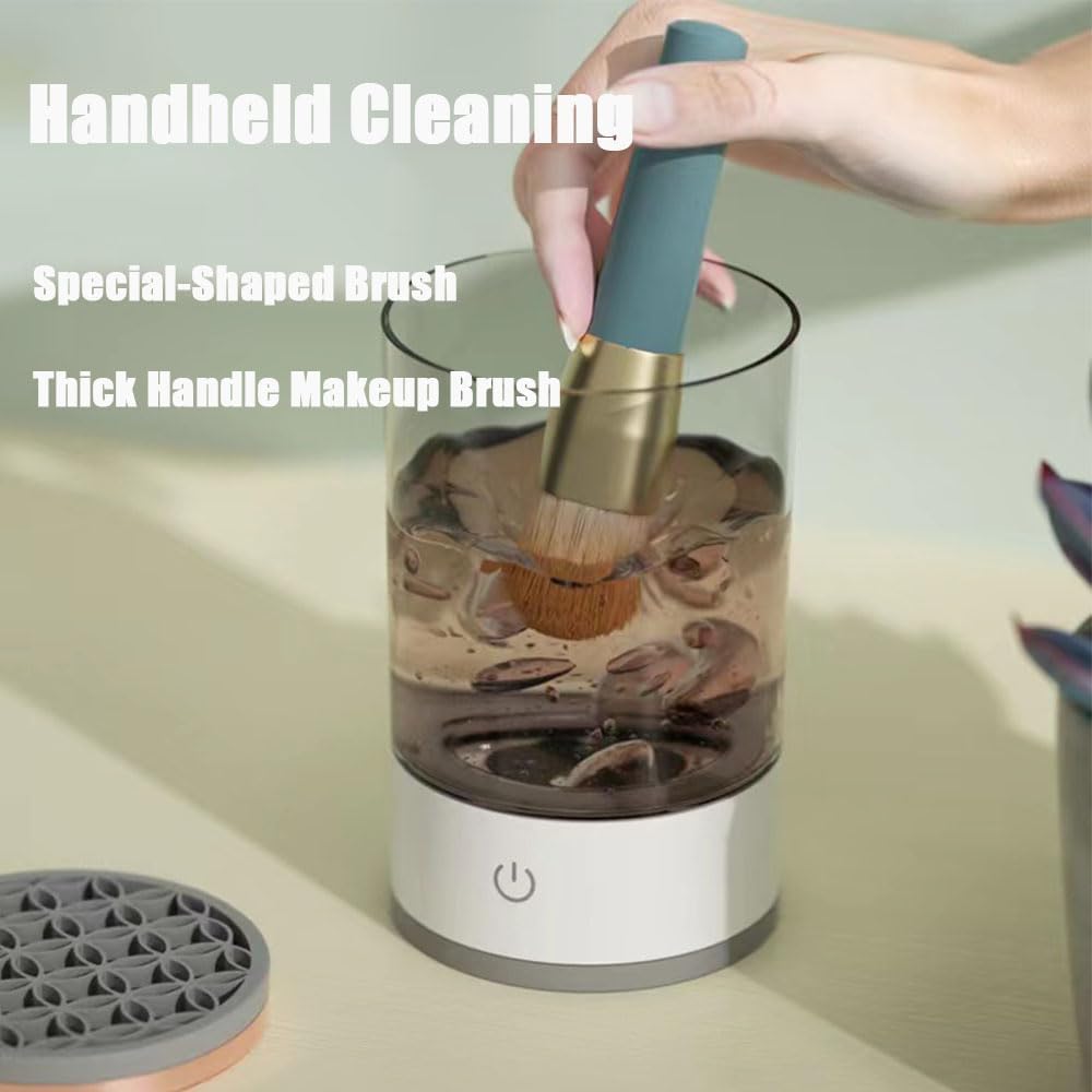 Makeup Brush Cleaner Machine - Cosmetic Brush Cleaner,Electric Makeup Brush Cleaner,Automatic Beauty Swirl Brush Cleaner,Deep Cleaning Machine (black-1pc)