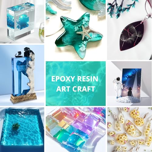 KHKD RESIN 1 Gallon Epoxy Resin Kit- 2 Part Ultra Crystal Clear Resina Epoxica- High Gloss Odorless, UV & Impact Resistance Food Grade Epoxy Perfect for DIY Crafts, Jewelry, Art Coating, Coaster, Tray
