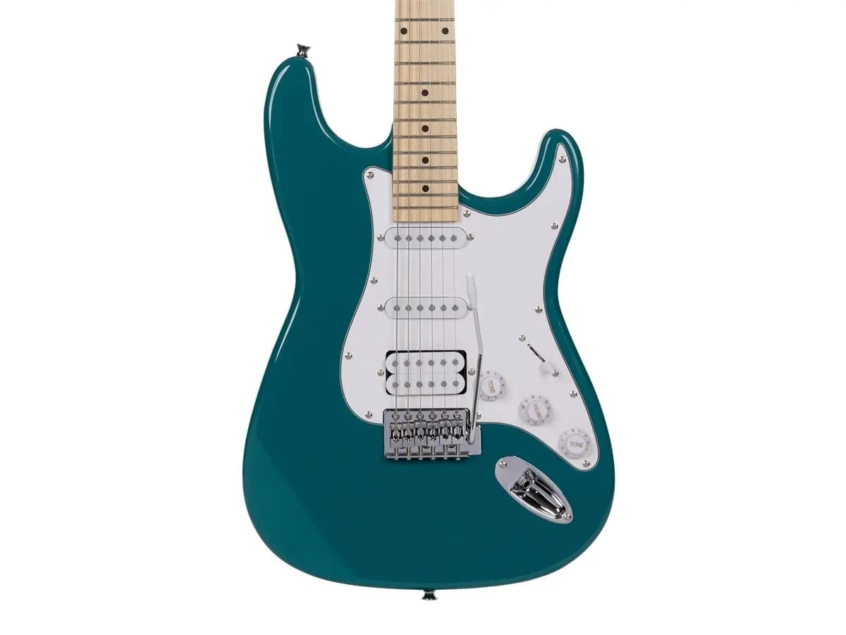 Monoprice 6 String Solid-Body Electric Guitar, Right (610037), Teal