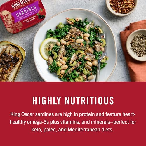 King Oscar Premium Sardines in Zesty Tomato Sauce, 3.75 Ounce Cans (Pack of 12), Wild Caught Canned Sardines