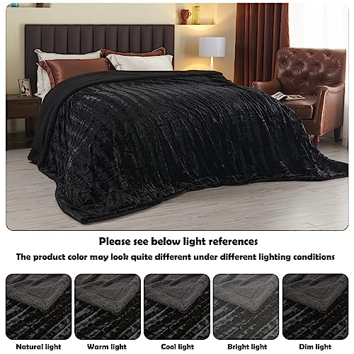 NEWCOSPLAY Super Soft Faux Fur Blanket Queen Size Red Sherpa Fuzzy Plush Warm Blanket for Sofa Bed (Red, Queen(90"x90"))