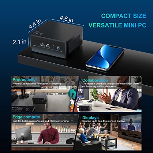 Intel NUC 13 Pro NUC13ANHi7 VPro Arena Canyon Mini PC, Core i7-1360P, 32GB RAM, 1TB SSD, Mini Computers Windows 11 Pro for Business Home Office, Support 8K/4K Quad Display/Wifi 6E/BT 5.3/Thunderbolt 4