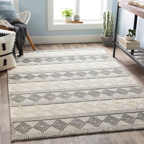 Mark&Day Wool Rugs, 9x12 Colville Cottage White Area Rug, White Carpet for Living Room, Bedroom or Kitchen (9' x 12')