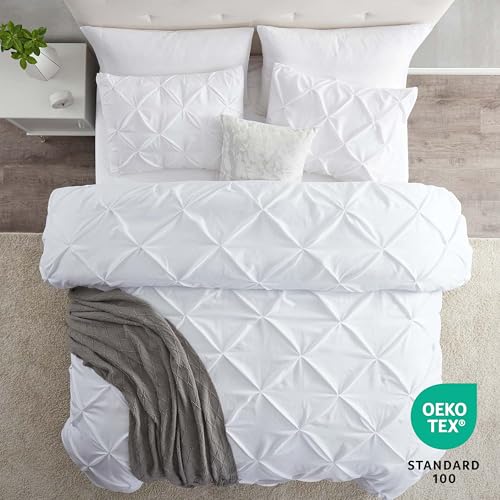 Nestl Teal Duvet Cover Full Size - Soft Double Brushed Duvet Set with Button Closure & Corner Ties, 3 Piece Luxurious Pinch Pleated Duvet Cover Set 80x90 Inches with 2 Pillow Shams