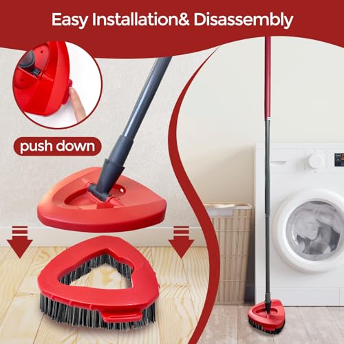 Scrub Brush, Spin Mop Scrub Brush Head Compatible for EasyWring 1-Tank System, Hard Bristle Cleaning Brush for Bathroom, Kitchen, Tub and Tile (Not Fit RinseClean 2-Tank)