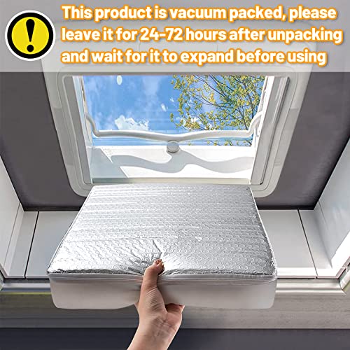 PAMASE RV Skylight Insulator - 14 * 14 * 3in RV Vent Insulator Skylight Cover Reflective Heat Insulation Shade for Camper Trailer Shower Inner Dome Sunroof Waterproof