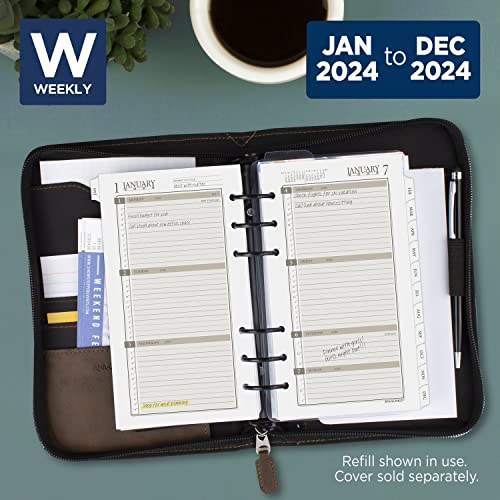 AT-A-GLANCE 2024 Weekly & Monthly Planner Refill, 3-3/4" x 6-3/4", Portable Size, Loose-Leaf (471-285Y-24)