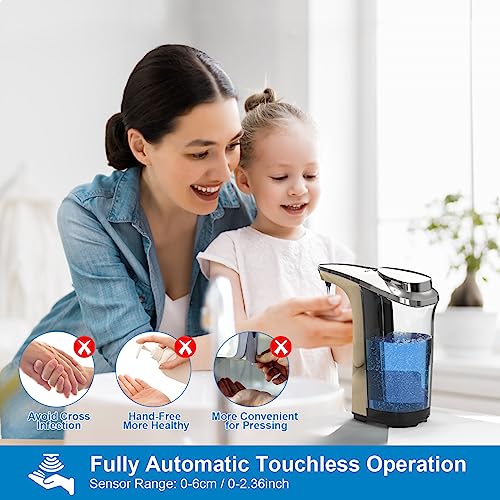 PZOTRUF Automatic Soap Dispenser,Touchless Dish Soap Dispenser 17oz/500ml with Upgraded Infrared Sensor, 5 Adjustable Soap Dispensing Levels, Liquid Hand soap Dispenser for Bathroom & Kitchen