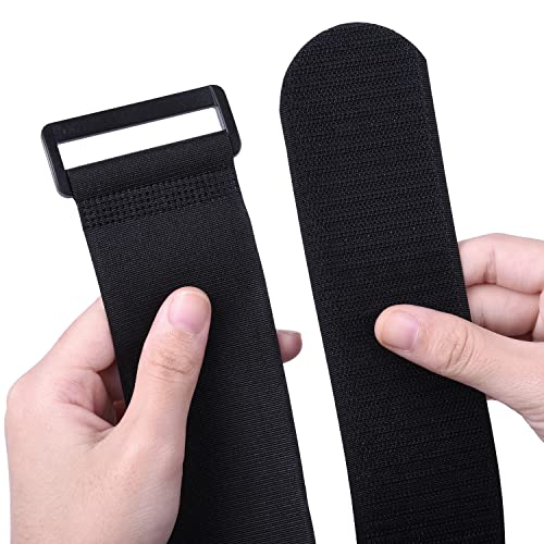 Extra Large 4 Pack 2 x 37 Inches Hook and Loop Strap, Reusable Fastening Cable Tie Down Straps by Wisdompro - Reusable, Durable Functional Cinch Cable Straps for Your Home, Office, Workspace