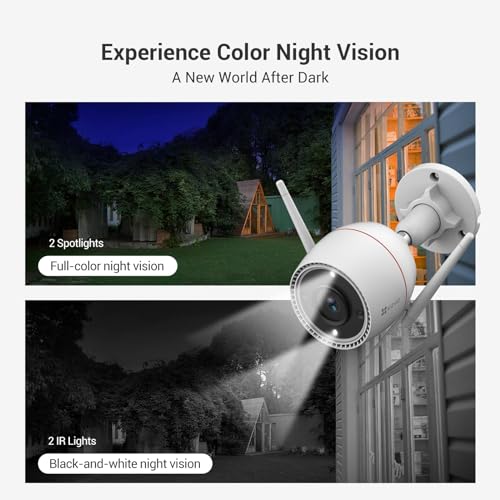 EZVIZ Custom Voice Alerts, 2K Outdoor Cameras for Home Security Outside, WiFi Surveillance Camera, No Subscription with Color Night Vision, IP67 Waterproof, Motion Detection, Two-Way Talk, Alexa