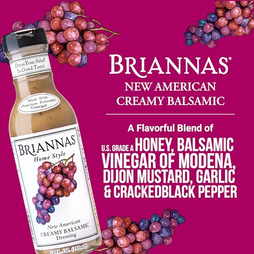 BRIANNAS - Home Style Raspberry Poppy Seed Dressing – Fine Salad Dressing made with Premium Ingredients - Gluten Free, Kosher, & Vegan Dressing - 12 oz. Bottle