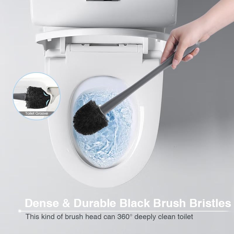 Toilet Plunger and Bowl Brush Set - Complete Bathroom Cleaning Combo for Effective Toilet Maintenance - Durable Tools for Unclogging and Scrubbing Toilets (White)