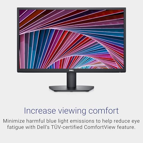 Dell SE2422HX Monitor - 24 inch FHD (1920 x 1080) 16:9 Ratio with Comfortview (TUV-Certified), 75Hz Refresh Rate, 16.7 Million Colors, Anti-Glare Screen with 3H Hardness - Black