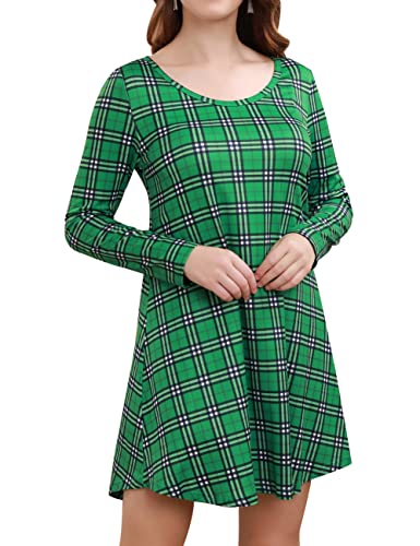 Aphratti Long Sleeve Tunics Spring Dresses for Women Plus Size Buttons Side Holiday Outfits Black XX-Large