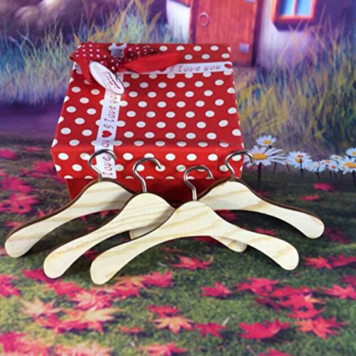 Toyvian 10pcs Wooden Dolls Doll Accessory Mini Hangers for Earrings 18 inch Doll Hangers Clothes Hanger Clothes