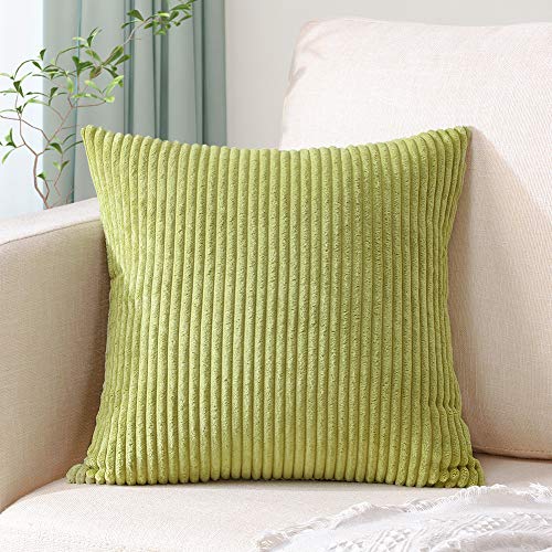Artscope Cozy Striped Corduroy Pillow Covers Super Soft Decorative Oblong Throw Pillow Covers Case Cushion Covers for Sofa Couch Bedroom Car Decor 12 x 20 Inches, Navy Blue