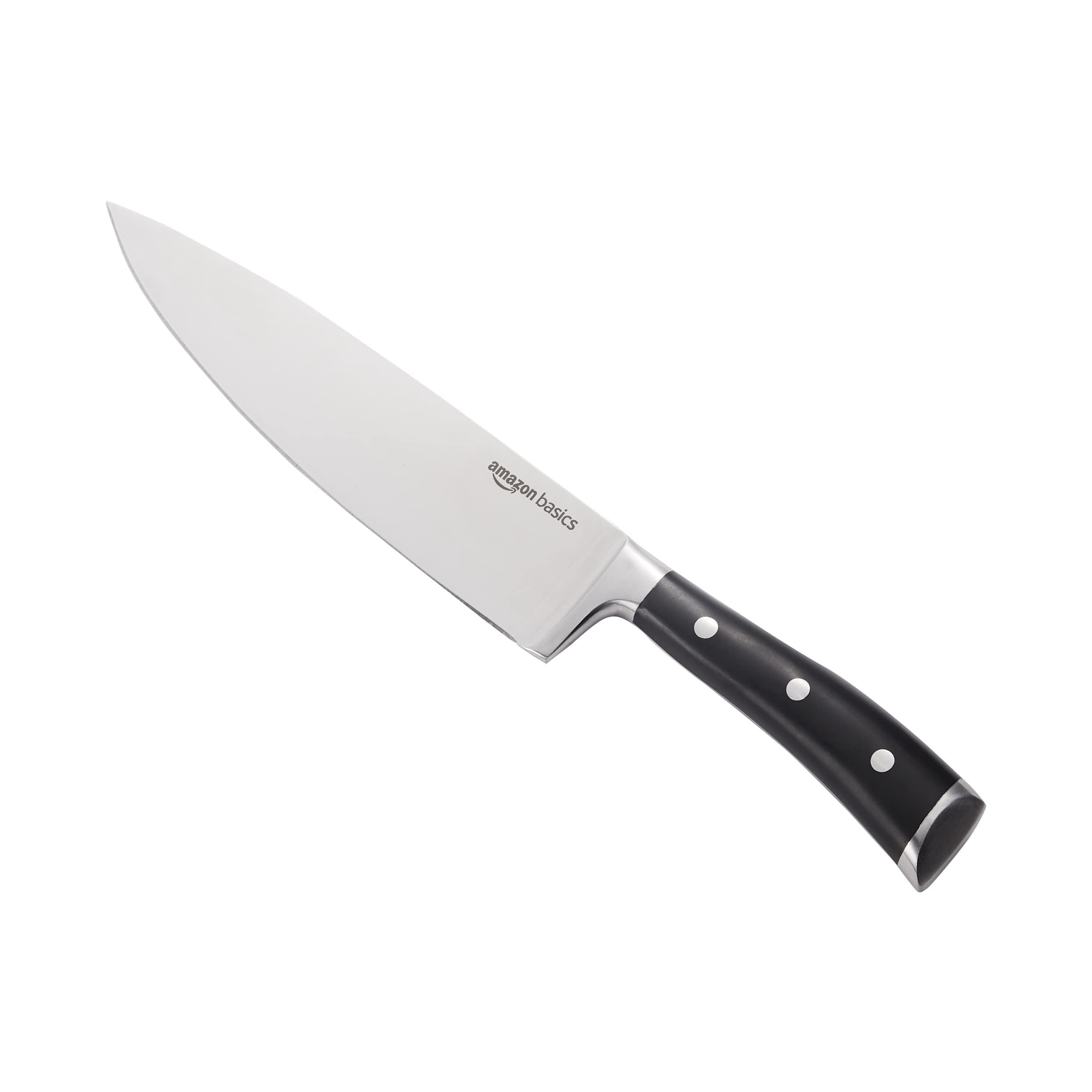 Amazon Basics Classic 8-inch Chef’s Knife with Three Rivets, Silver