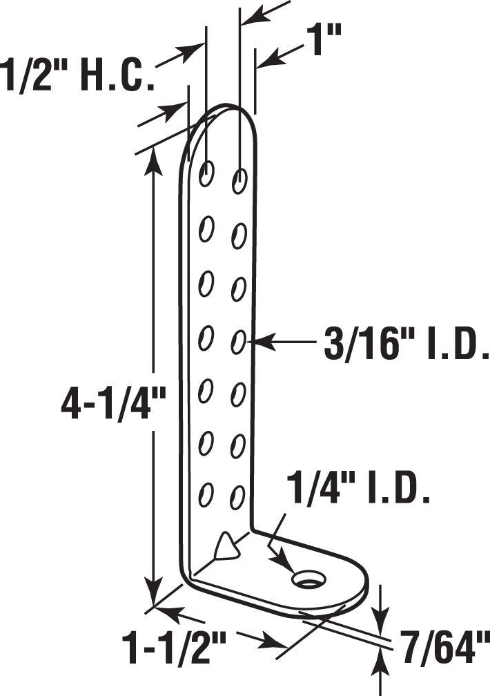 Prime-Line RG 18610 Hurricane Condenser Brackets, 4-1/4 In., Steel, Zinc Plated, Adjustable (4 Pack)