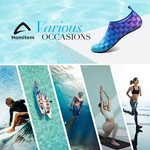 Homitem Water Shoes for Women Men Kids Toddler Aqua Socks Slip On Barefoot Swim Quick Dry Beach Pool Water Park Cruise Trip Accessories Must Haves Yoga Volleyball Sport Camp Kayak Dive Surf