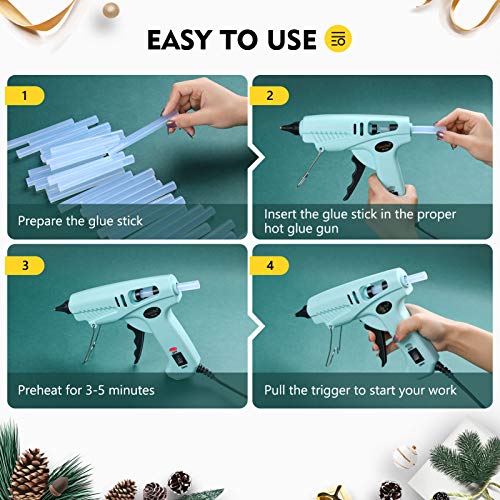 200-Pack Full Size Hot Glue Sticks, Magicfly 4 Inch Long X 0.43 Inch Diameter Hot Melt Glue Gun Sticks, Compatible with Most Glue Guns, for DIY Craft Projects and Sealing