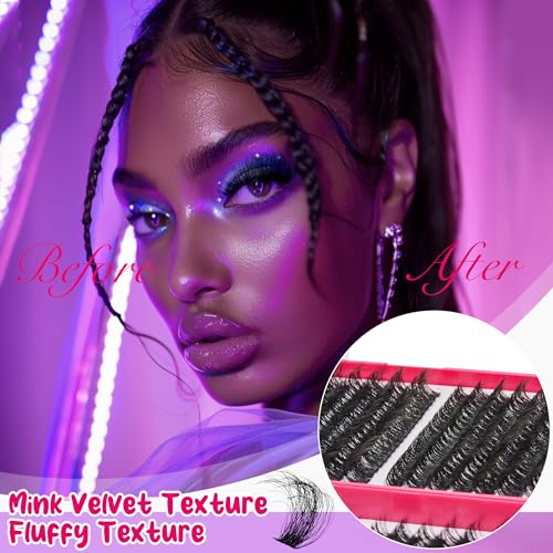 Lash Clusters Kit 432Pcs,8 10 12 14 16 18 MIX Wispy Lashes Cluster Lash Extension Kit With Lash Bond and Seal,Eyelash Remover, Applicator, Eyelash Books DIY at Home