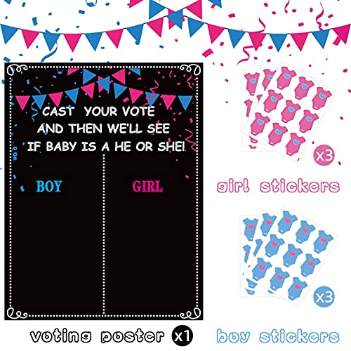 MISS FANTASY Gender Reveal Decorations - 54 Voting Gender Reveal Games Gender Reveal Ideas Boy or Girl Games Party Supplies for Gender Reveal Voting Use Gender Reveal Decor