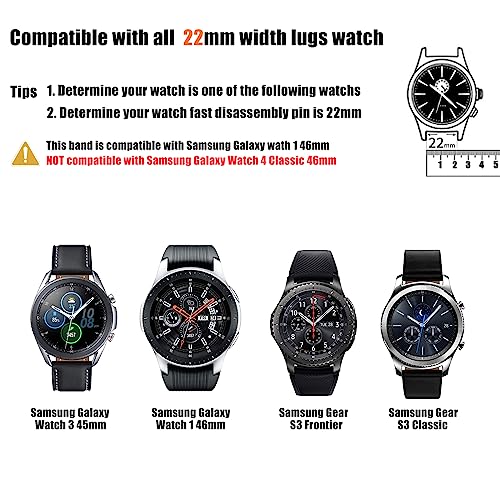 Easuny 22mm Watch Bands Compatible for Samsung Galaxy Watch 3 45mm Band/Galaxy Watch 46mm/Gear S3 Frontier, Stretchy Adjustable Elastic Nylon Woven Loop Wristband for Men Women, Army Green