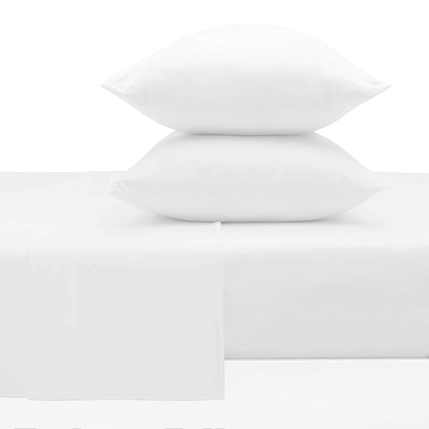 Mellanni Jersey Sheets Set - 4 Piece 100% Jersey Knit Cotton - Soft, Comfortable, All-Season Bedding - Deep Pocket T-Shirt Sheet Set (Queen, White)