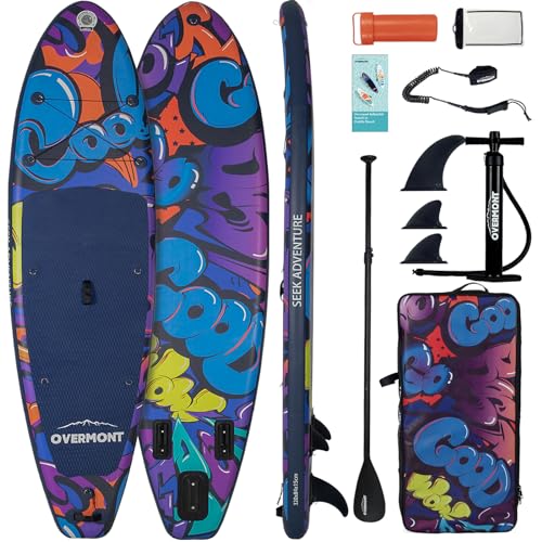 Overmont Graffiti PADDLEBOARD 10’6x33’’ Inflatable, Lightweight & Foldable with Accessories, OM-SUP Model