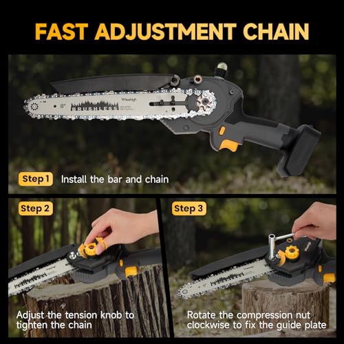 Mini Chainsaw Cordless For Dewalt 20V Max Battery, 8-inch Pruning Chainsaw With 2024 Upgrade Brushless Motor, Portable Power Mini Chainsaw For Garden, Household, Tree Branches (Battery Not Include)