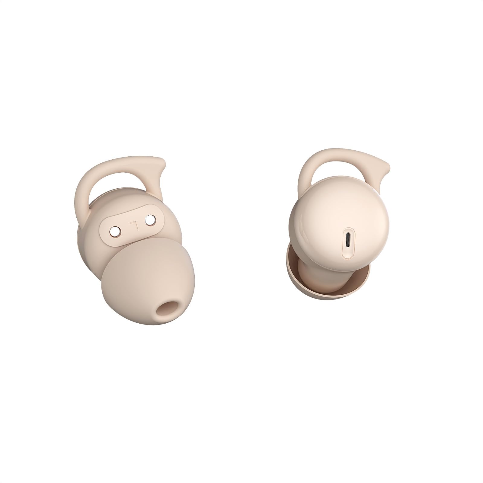 Piegricdiat Invisible Sleep Headphones, Sleep Earbuds for Side Sleepers, Mini Noise Blocking Sleepbuds, Bluetooth 5.3 Wireless Earbuds for Sleeping, Working, Beige