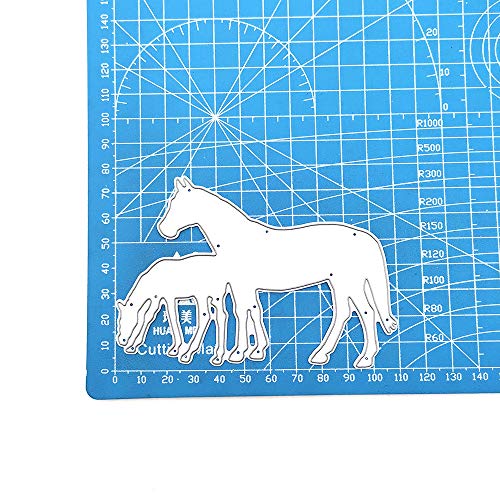 Metal Four Horses Eat Grass Cutting Dies,4PCS Horses Die Cuts Embossing Stencils Template Mould for Card Scrapbooking and DIY Craft