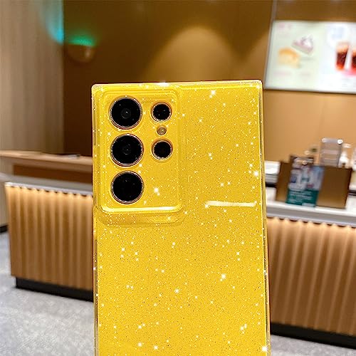 OWLSTAR Compatible with Samsung Galaxy S23 Ultra Case, Cute Glitter Sparkly Bling Phone Cover for Women Girls (Sierra Blue)