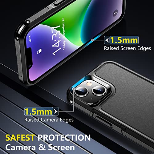 SPIDERCASE for iPhone 14 Case/iPhone 15 Case, [15 FT Military Grade Drop Protection][Non-Slip] 2 Pack [Tempered Glass Screen Protectors+Camera Lens Protectors] Heavy Duty Shockproof Case, Purple