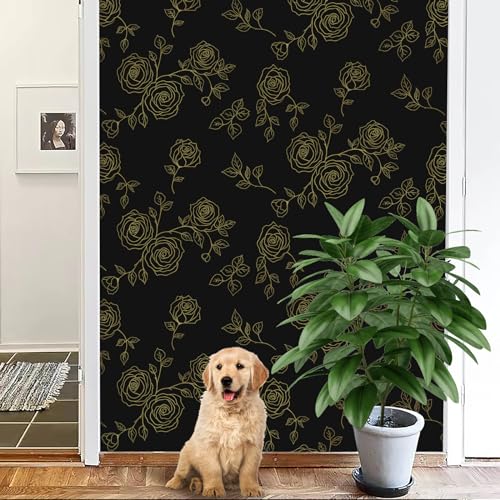 Amiya White and Black Peel and Stick Wallpaper Floral Removable Contact Paper Boho 17.3" X 120" Self Adhesive Vinyl Wall Paper for Cabinets Bedrooms Living Room