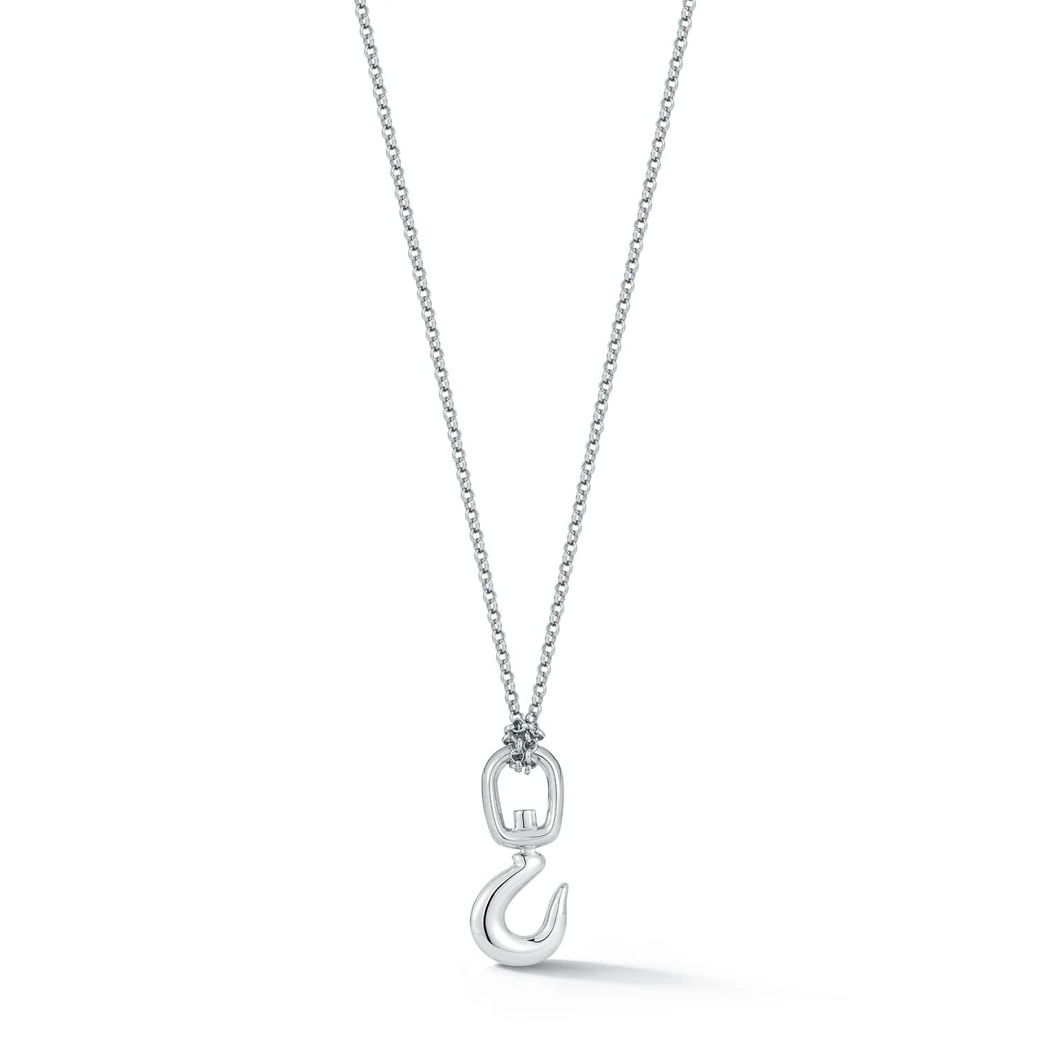 Mateo New York, Hook Necklace, Silver