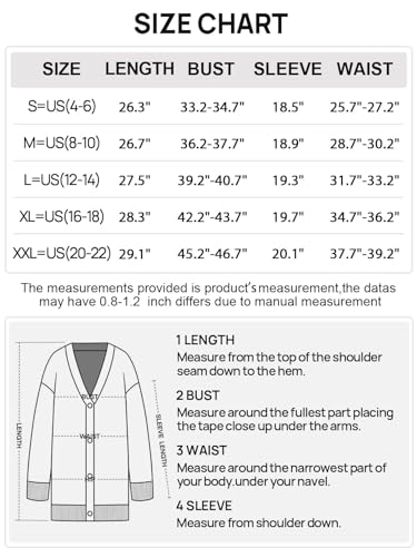 MEROKEETY Cardigan Sweaters for Women Open Front Button V Neck Solid Ribbed Knit Winter Coats, Rust, M