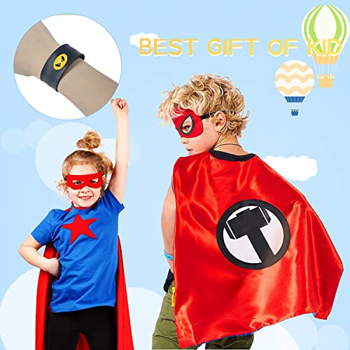 Txxplv Super hero Capes for Kids and Masks Double Side Superhero Costumes for Boys Halloween Cosplay Birthday Party (4 pcs)