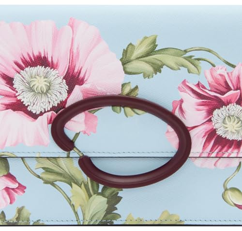 Oscar de la Renta, Poppy Printed O Pochette, Light Blue