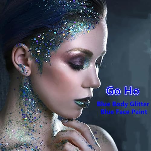 Go Ho Brown Face Body Glitter,Singer Concerts Brown/Maroon Face Glitter Makeup,Holographic Chunky Sequins Glitter Gel for Eye Lip Hair,Festival Rave Accessories,52g
