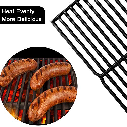 Outspark 7522 Cast Iron Grill Grates Cooking Grid (15" x 11.25") for Weber Spirit 200 Series, Spirit 500, Genesis Silver A, Grill Grids Replacement Parts for Weber 7521, 7522- Set of 2