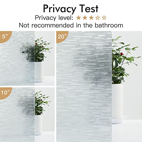 Haton Window Privacy Film, Frosted Glass Window Film, Static Cling UV Blocking Removable Window Clings, Opaque Window Stickers, Vinyl Window Coverings for Home Office, Non Adhesive 29.5 x 157.4 Inches