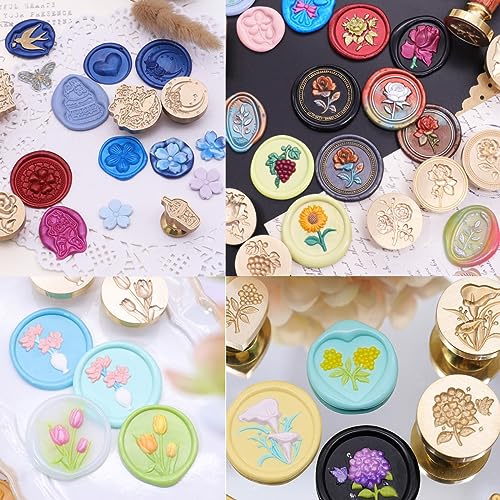 Sunflower 3D Wax Seal Stamp, ONWINPOR Flower Wax Stamp Head Embossing Sealing Stamp Head No Handle, Great DIY Sealing Wax Tools for Invitation Envelope Christmas Gift Wrapping (D06)