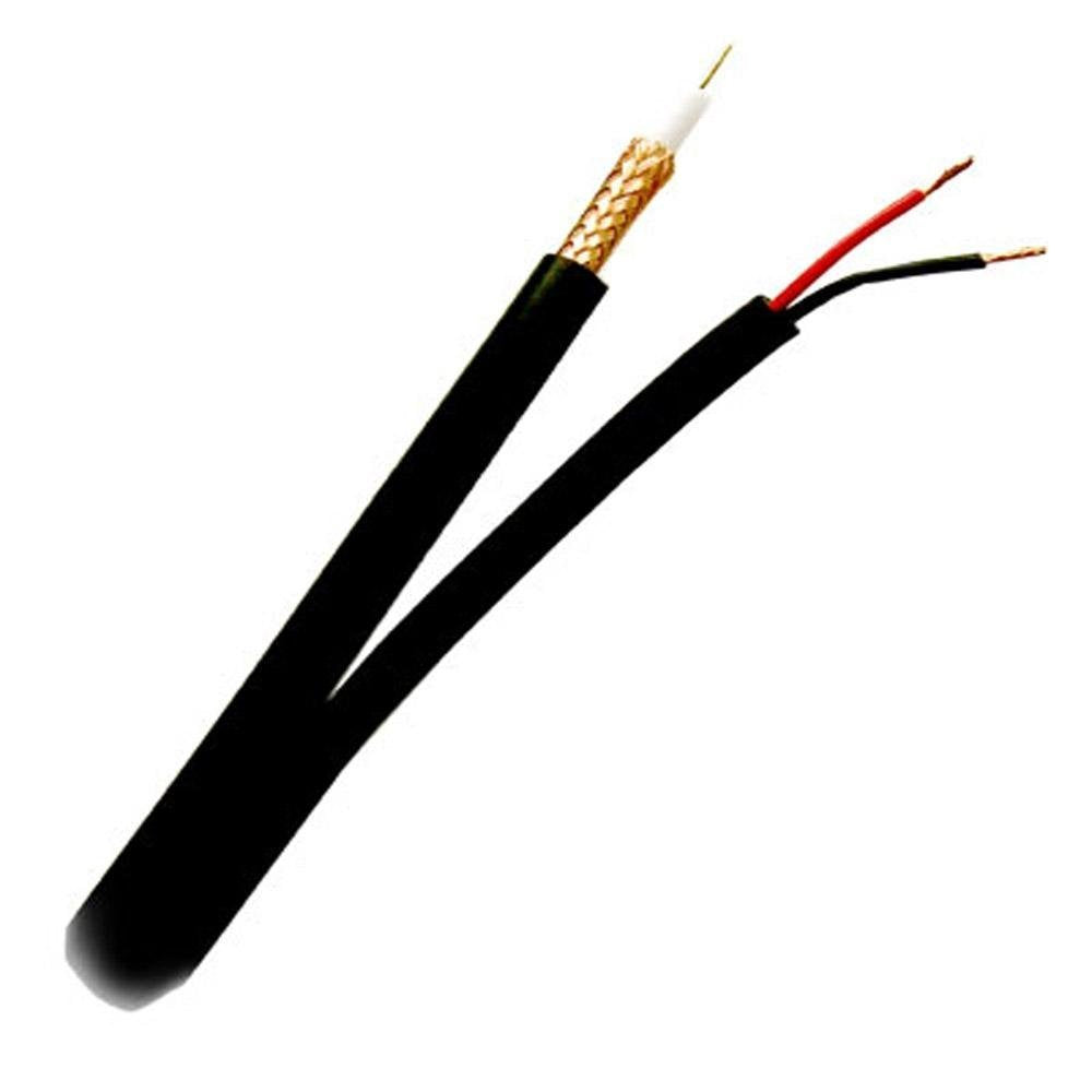 FiveStarCable RG59 1000 ft. Siamese Coaxial CCTV - Combo 20 AWG RG59 Video + 18/2 18AWG Power Cable Color Black