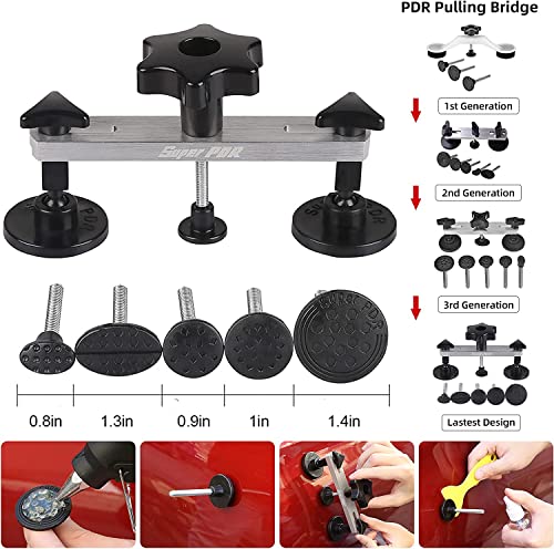 AUTOPDR Paintless Dent Repair Kits 100PCS Car Dent Removal Tools Come with 4 Kinds of Dent Puller and All Glue Tabs Removing Big dents Small Dents,Dings, Creases and Hail Damage All without Painting