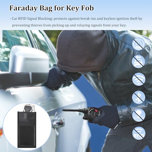 Opastry Faraday Key Fob Protector (1 PACK), Signal Blocking Faraday Bags, Anti-theft Keyless Entry Fob Faraday Cage, Waterproof & Fireproof Car Key RFID Pouch, Anti-Hacking Faraday Bag for Key Fob