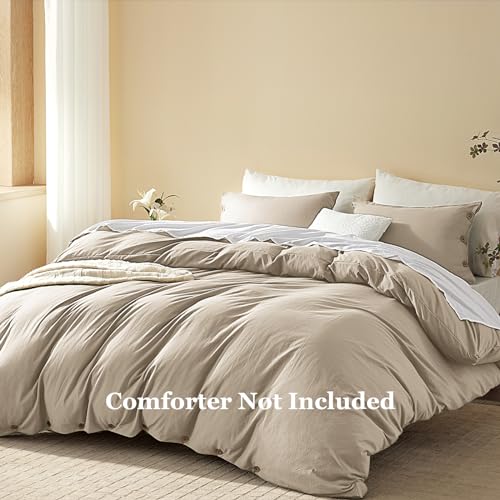 SunStyle Home Grayish Blue Duvet Cover King Size - Soft Double Brushed King Duvet Cover Set, 1 Duvet Cover 104x90 inches and 2 Pillow Shams, 3 Pieces Comforter Cover with Button Closure