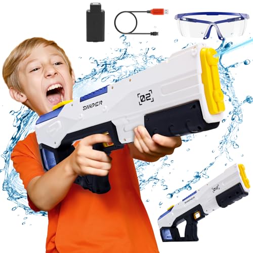 EagleStone Electric Water Gun Squirt Gun for Adults Kids Ages 8-12, Automatic Super Powerful Soaker Water Guns 33FT Long Range, Auto Absorption Modular Battery Powered, Summer Pool Outdoor Game Toys