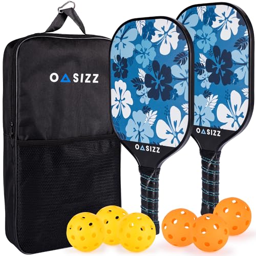 Pickleball Paddles Carbon Fiber, Lightly Textured Carbon Surface Extra Spin, Honeycomb Core Pickle Ball Set, Ergonomical Pickleball Paddles Set of 2, Lightweight Pickleball Set